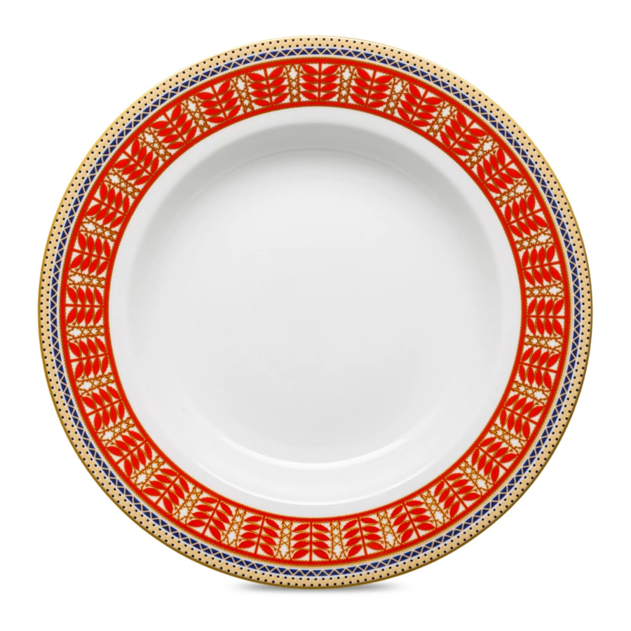 Тарелка суповая ИФЗ Глубокая Русский стиль 22см, 220 мл, фарфор твердый