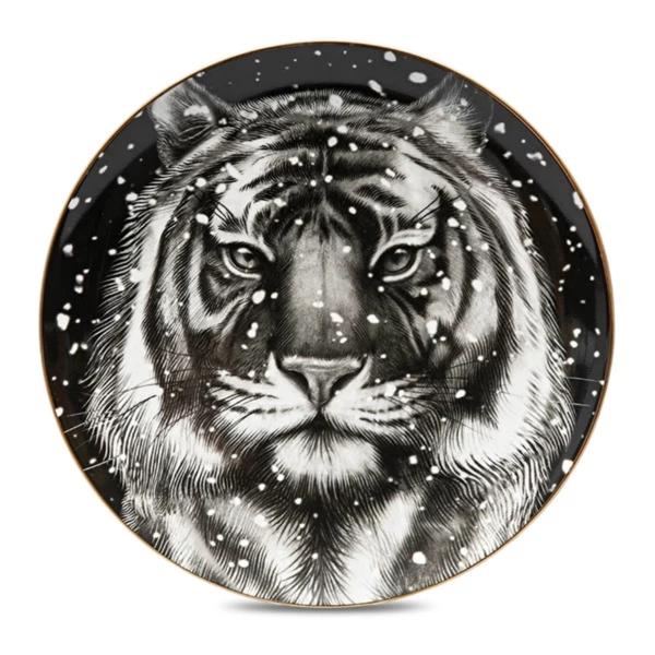 Тарелка декоративная ИФЗ Эллипс-2 Тотем. Тигр 30 см. фарфор твердый, п/к