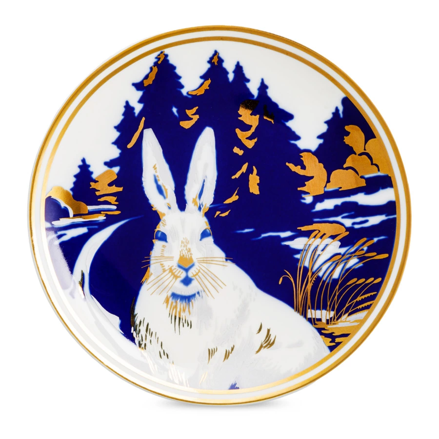 Тарелка декоративная ИФЗ Эллипс Каникулы зайца Ампира 19,5 см, фарфор твердый, п/к