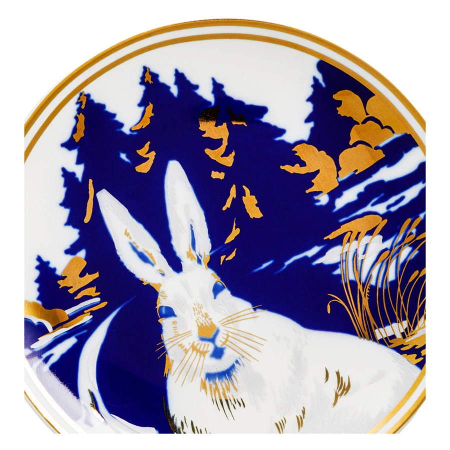 Тарелка декоративная ИФЗ Эллипс Каникулы зайца Ампира 19,5 см, фарфор твердый, п/к