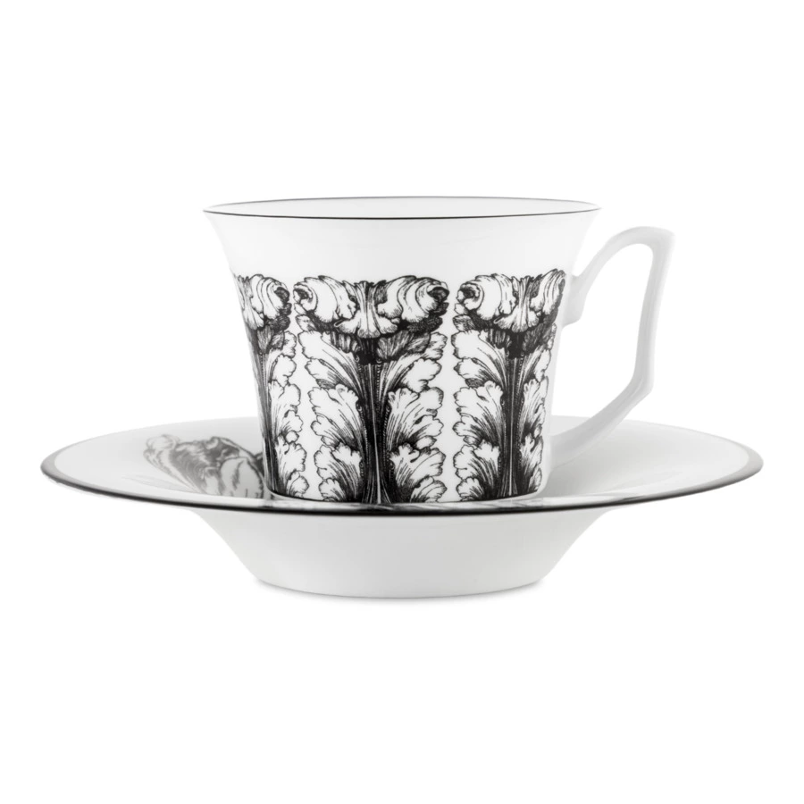 Чашка чайная с блюдцем ИФЗ Юлия Сысоев. Волшебный сад IV 210 мл, фарфор костяной, п/к