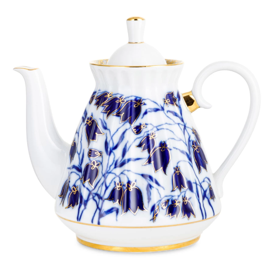 Чайник заварочный ИФЗ Лучистая Колокольчики 750 мл, фарфор твердый