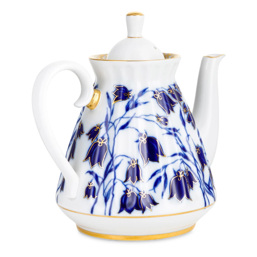 Чайник заварочный ИФЗ Лучистая Колокольчики 750 мл, фарфор твердый