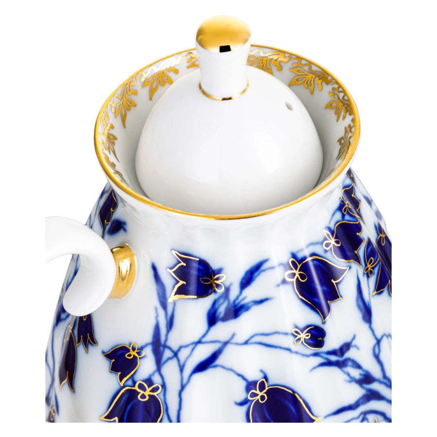 Чайник заварочный ИФЗ Лучистая Колокольчики 750 мл, фарфор твердый