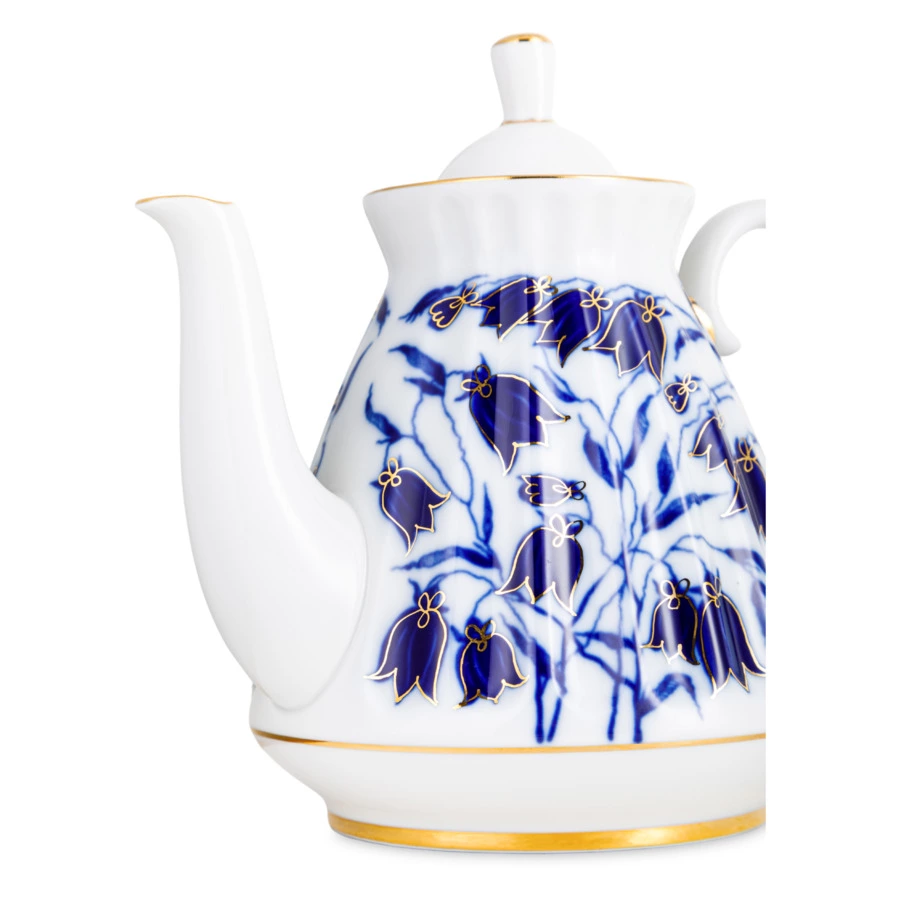Чайник заварочный ИФЗ Лучистая Колокольчики 750 мл, фарфор твердый
