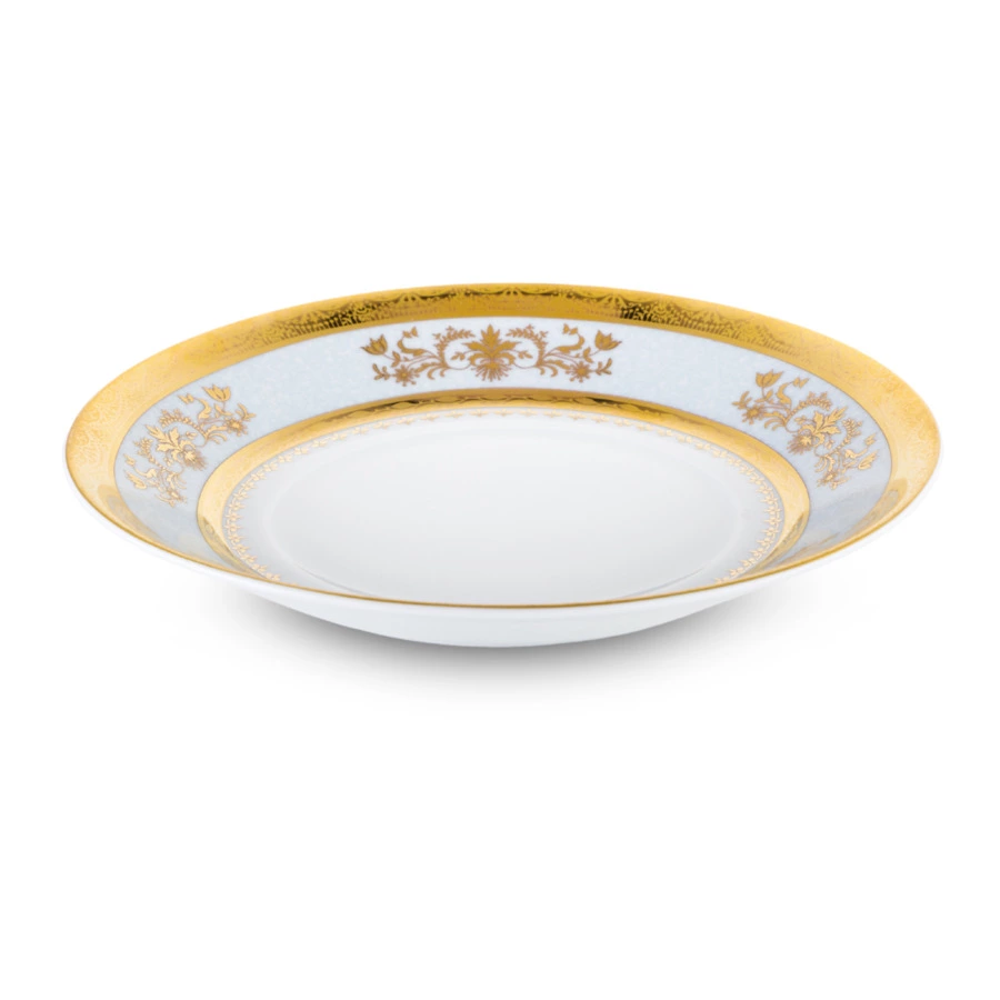 Чашка с блюдцем для завтрака ИФЗ Richelieu Orsay gris Ciel 300 мл, фарфорт твердый