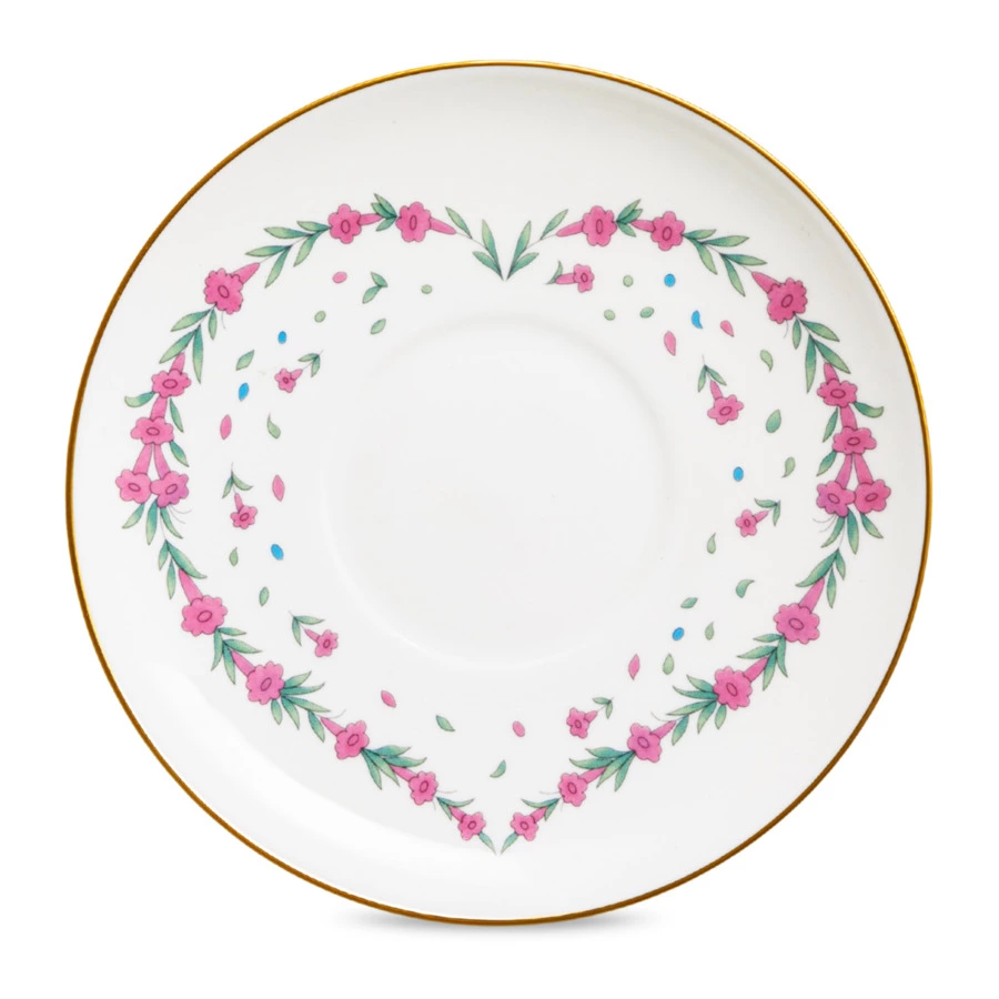 Чашка кофейная с блюдцем ИФЗ Ландыш Люби 180 мл, фарфорт костяной