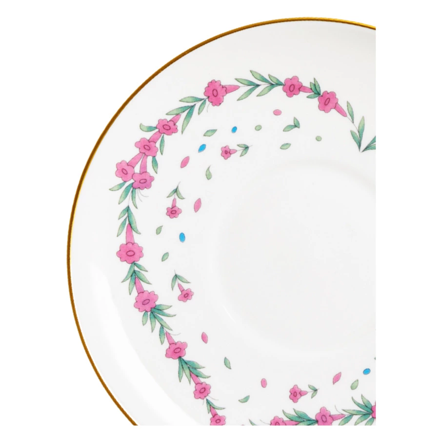 Чашка кофейная с блюдцем ИФЗ Ландыш Люби 180 мл, фарфорт костяной