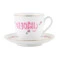 Чашка кофейная с блюдцем ИФЗ Ландыш Люби 180 мл, фарфорт костяной