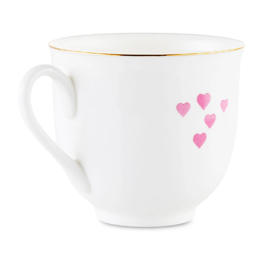 Чашка кофейная с блюдцем ИФЗ Ландыш Люби 180 мл, фарфорт костяной