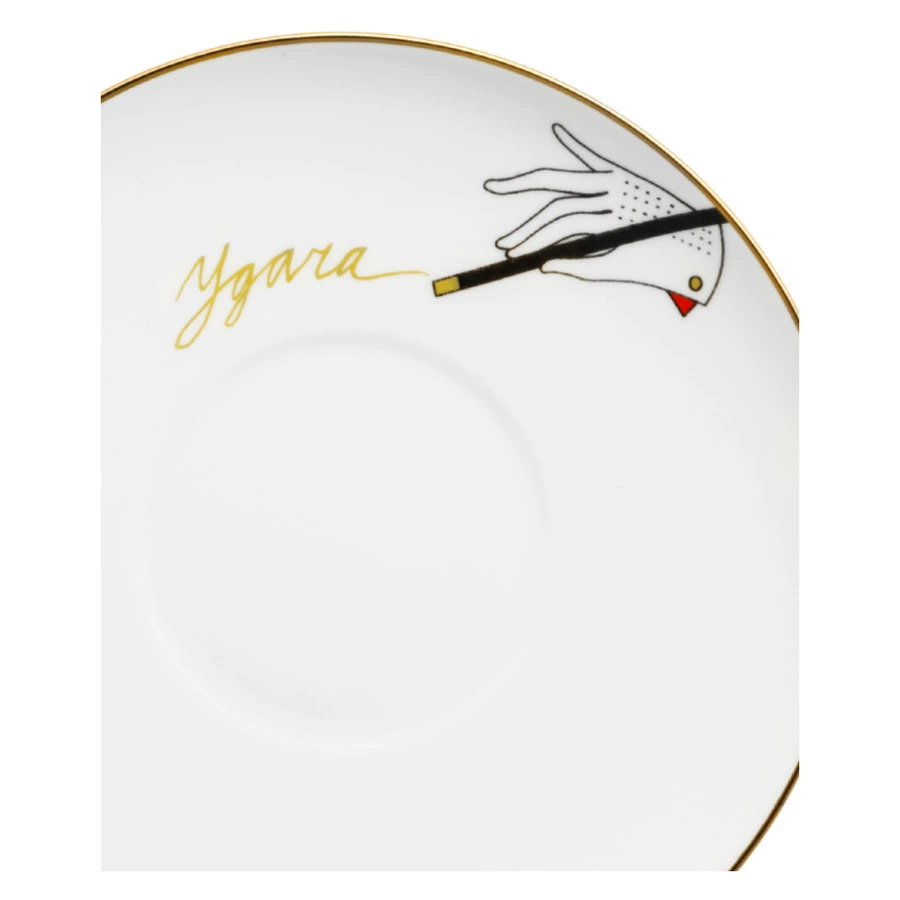 Чашка кофейная с блюдцем ИФЗ Ландыш Фокус Удача 180 мл, фарфор костяной