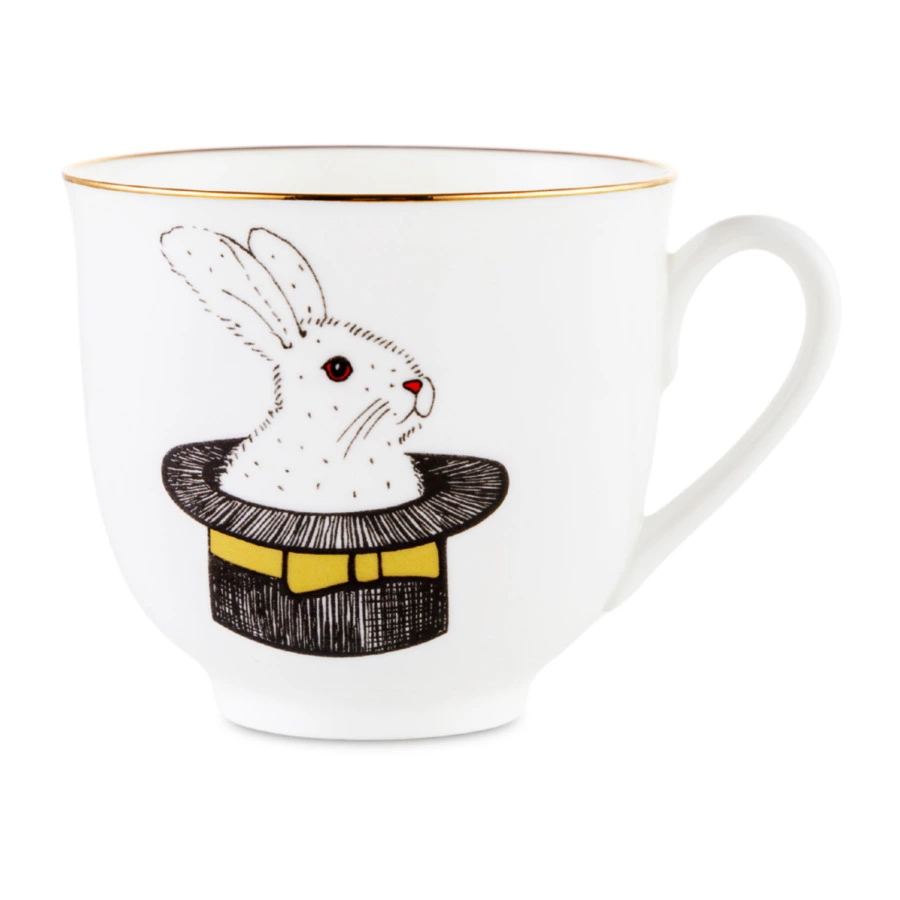 Чашка кофейная с блюдцем ИФЗ Ландыш Фокус Удача 180 мл, фарфор костяной