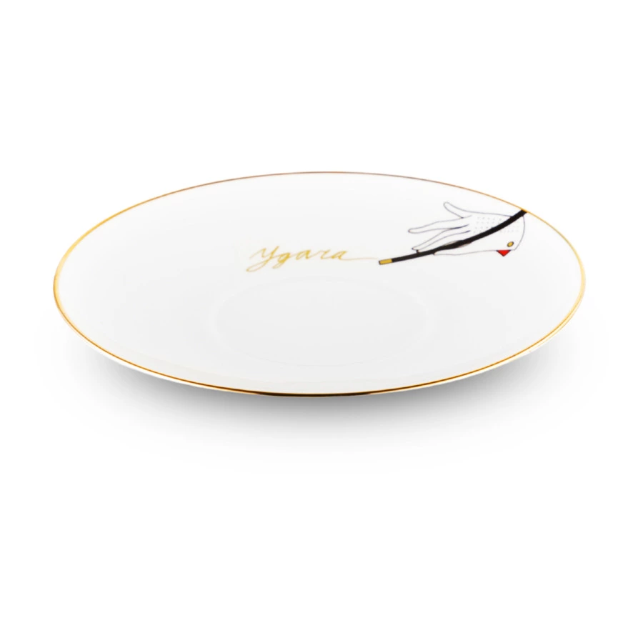 Чашка кофейная с блюдцем ИФЗ Ландыш Фокус Удача 180 мл, фарфор костяной