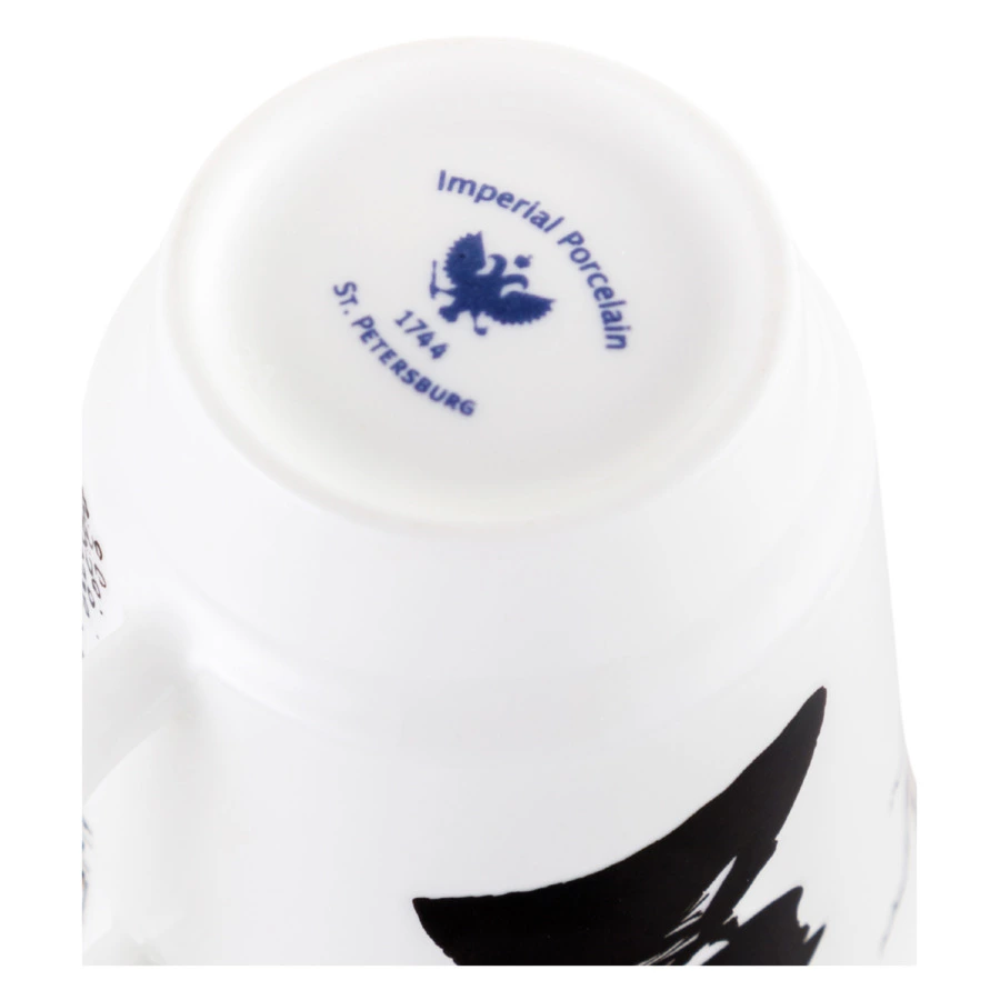 Чашка кофейная с блюдцем ИФЗ Майская Русские писатели Гоголь 165 мл, фарфор костяной