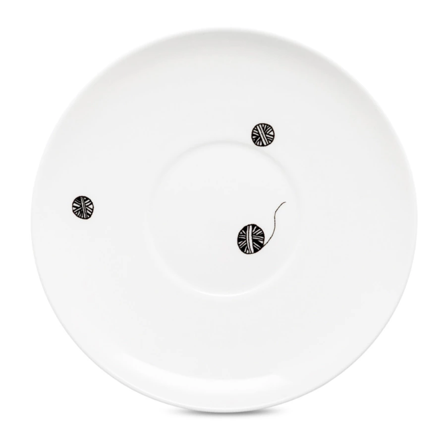 Чашка с блюдцем ИФЗ Майская Веселый клубочек 165 мл, фарфор костяной