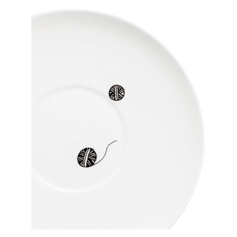 Чашка с блюдцем ИФЗ Майская Веселый клубочек 165 мл, фарфор костяной