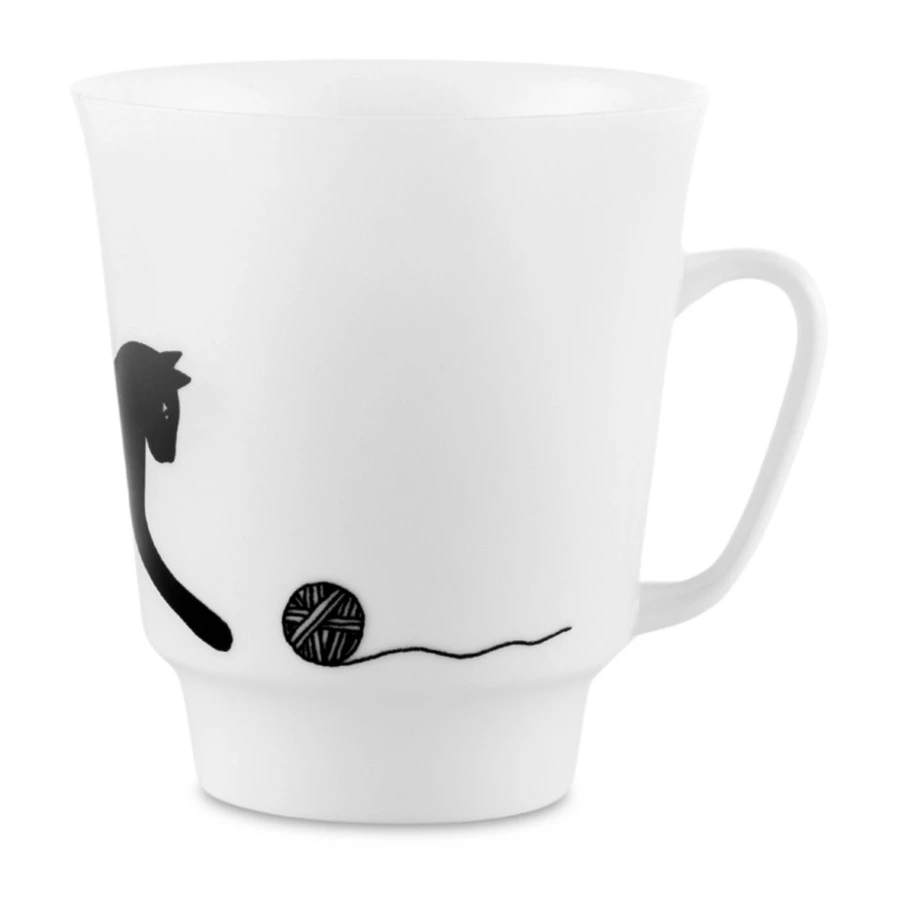 Чашка с блюдцем ИФЗ Майская Веселый клубочек 165 мл, фарфор костяной