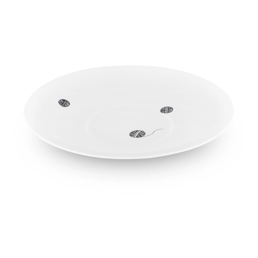 Чашка с блюдцем ИФЗ Майская Веселый клубочек 165 мл, фарфор костяной