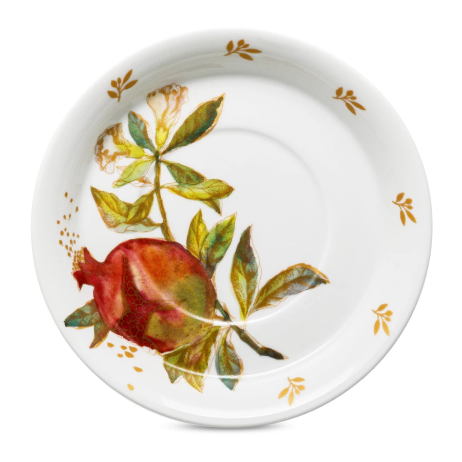 Чашка чайная с блюдцем ИФЗ Гербовая Гранаты 230 мл, фарфор твердый