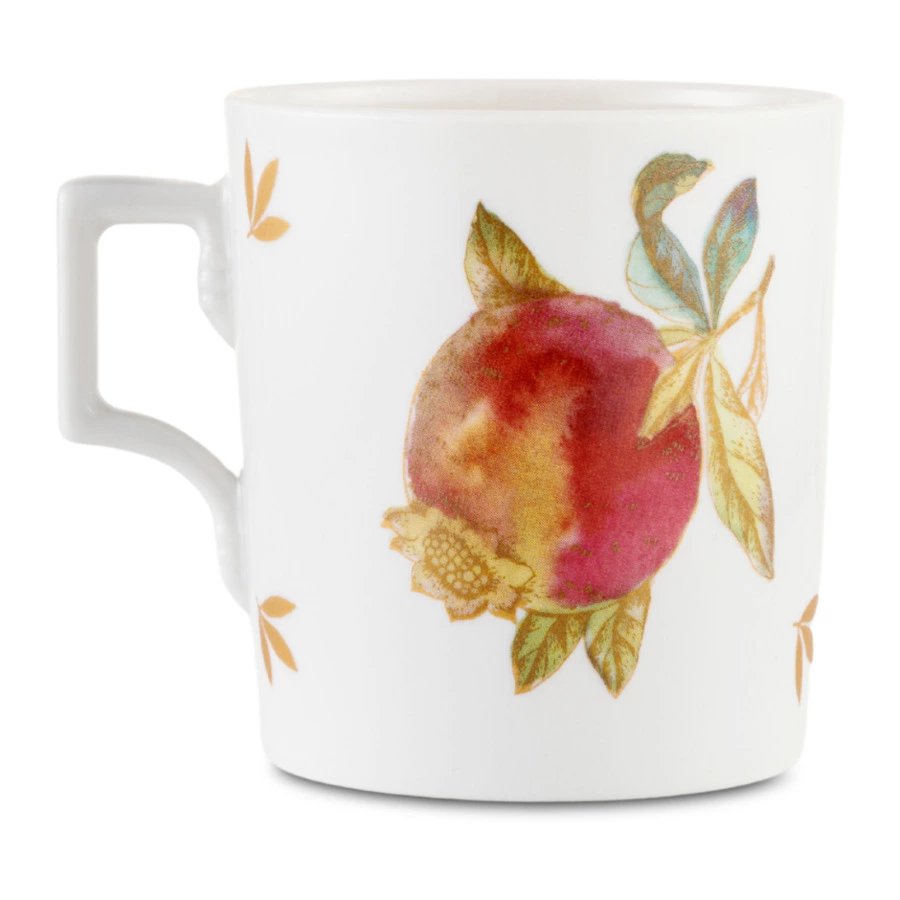 Чашка чайная с блюдцем ИФЗ Гербовая Гранаты 230 мл, фарфор твердый