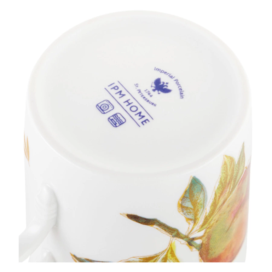 Чашка чайная с блюдцем ИФЗ Гербовая Гранаты 230 мл, фарфор твердый