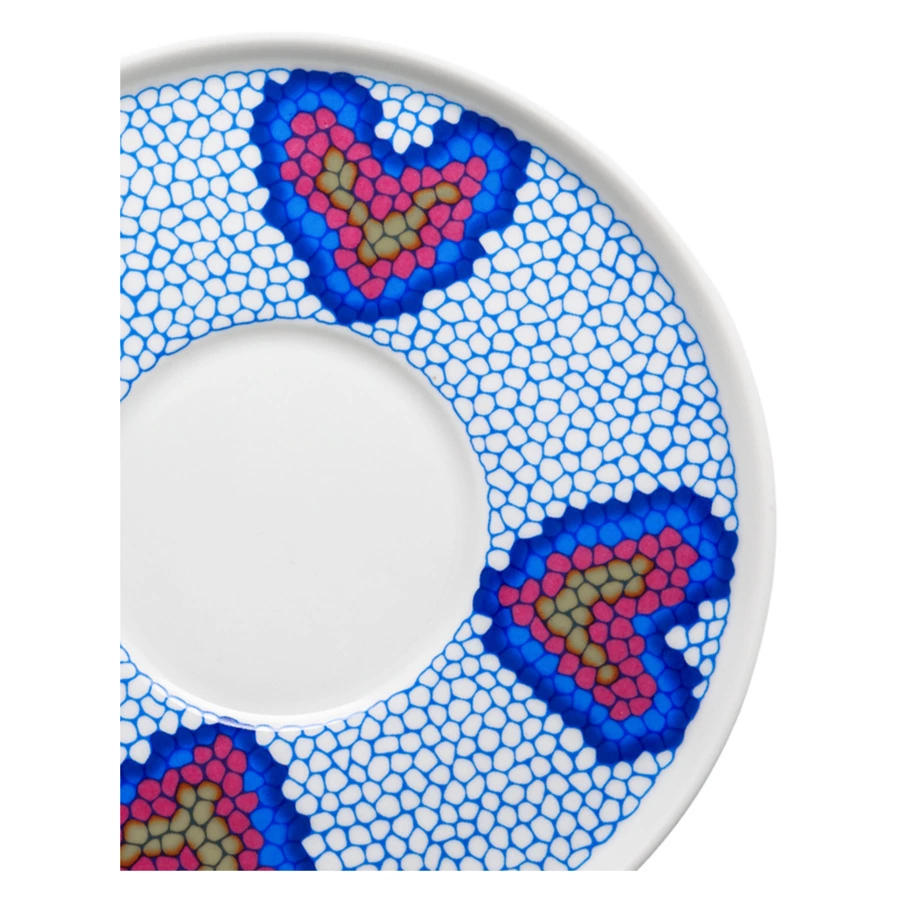 Чашка чайная с блюдцем ИФЗ Колокол Боа радужный 300 мл, фарфор твердый