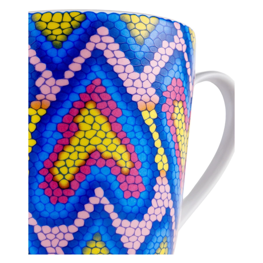 Чашка чайная с блюдцем ИФЗ Колокол Боа радужный 300 мл, фарфор твердый