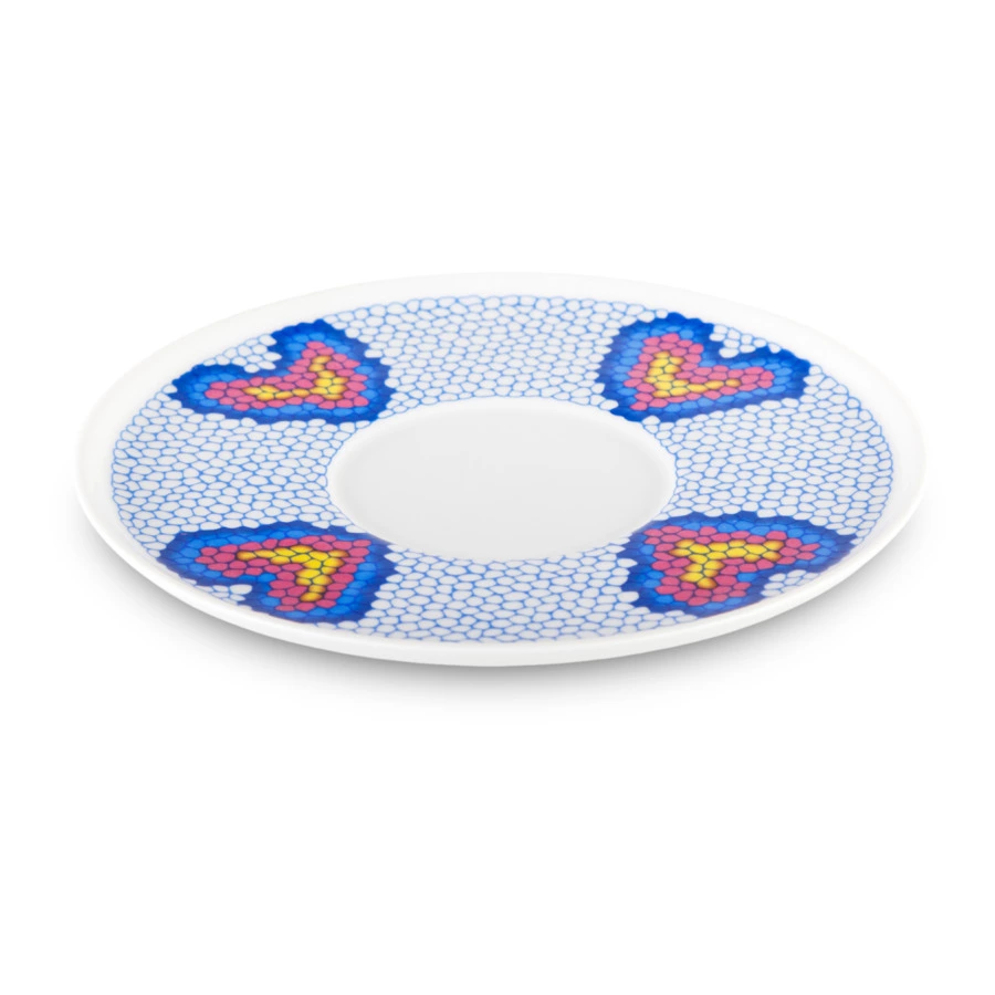 Чашка чайная с блюдцем ИФЗ Колокол Боа радужный 300 мл, фарфор твердый