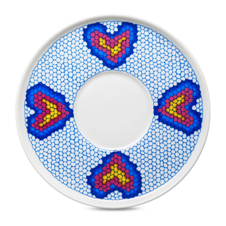 Чашка чайная с блюдцем ИФЗ Колокол Боа радужный 300 мл, фарфор твердый