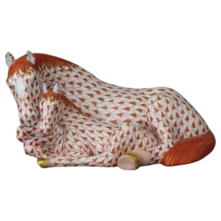 Фигурка Herend Пони с мамой 7х9,5х13 см, фарфор