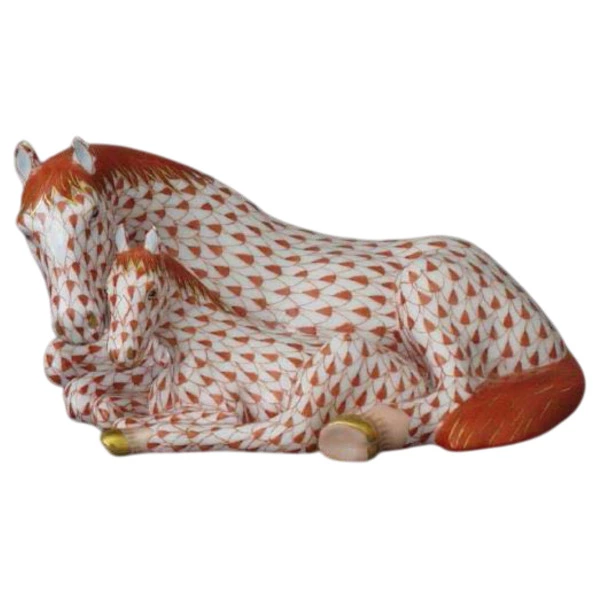 Фигурка Herend Пони с мамой 7х9,5х13 см, фарфор