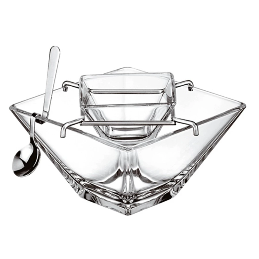 Чаша с ложкой Vidivi Торчелло 14 см, стекло, п/к