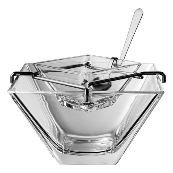 Чаша с ложкой Vidivi Торчелло 14 см, стекло, п/к