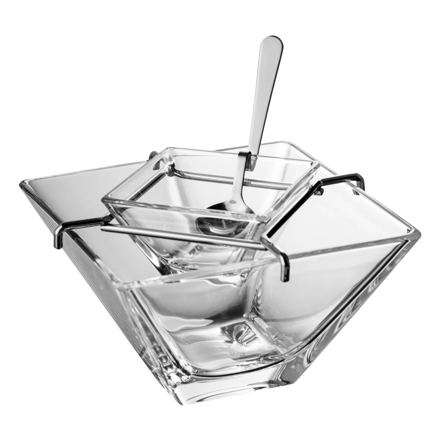 Чаша с ложкой Vidivi Торчелло 14 см, стекло, п/к