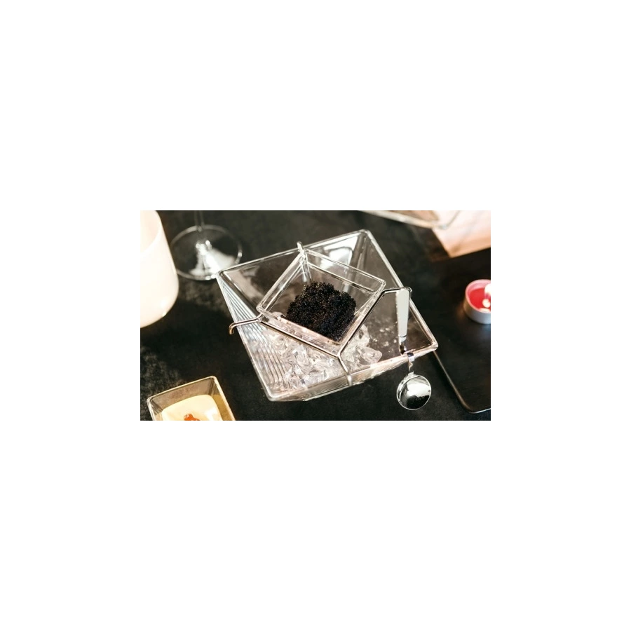 Чаша с ложкой Vidivi Торчелло 14 см, стекло, п/к