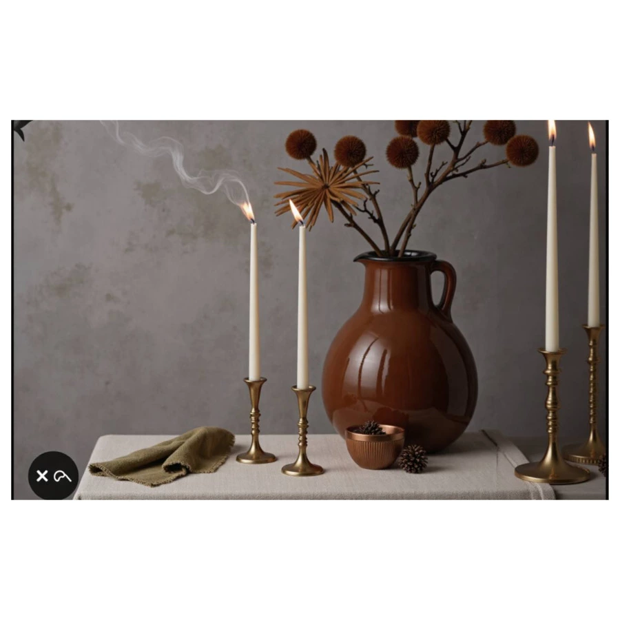 Набор интерьерных свечей Enosens Разговоры по душам 45 см, 2 шт, кремовый