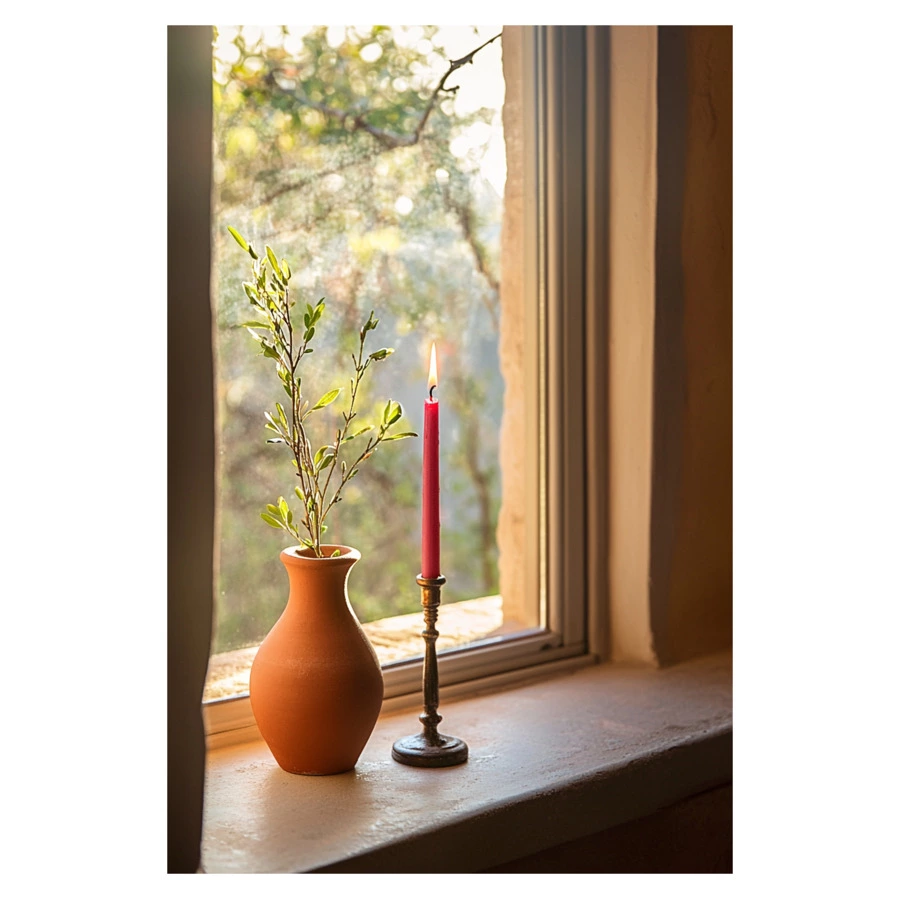 Набор интерьерных свечей Enosens Легкие на подъем 45 см, 2 шт, красный коралл