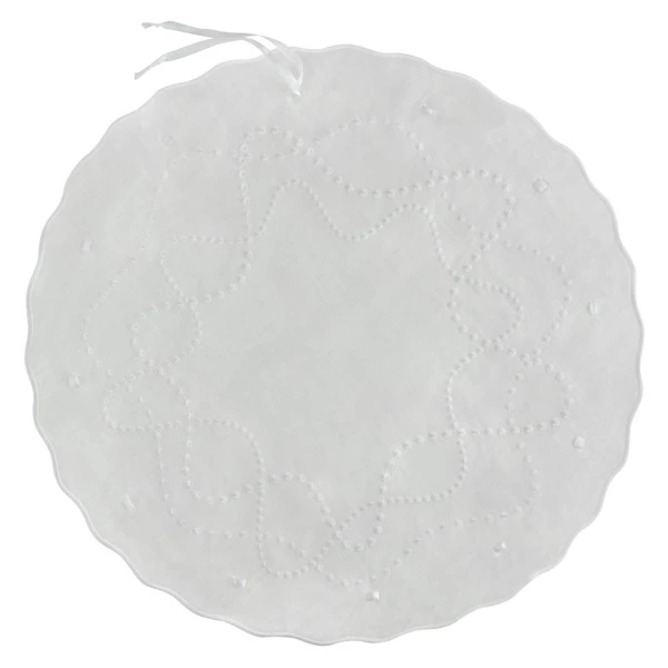 Мешочек для кулича Amitile Жемчуг d45 см, лен, вышивка белая, п/к