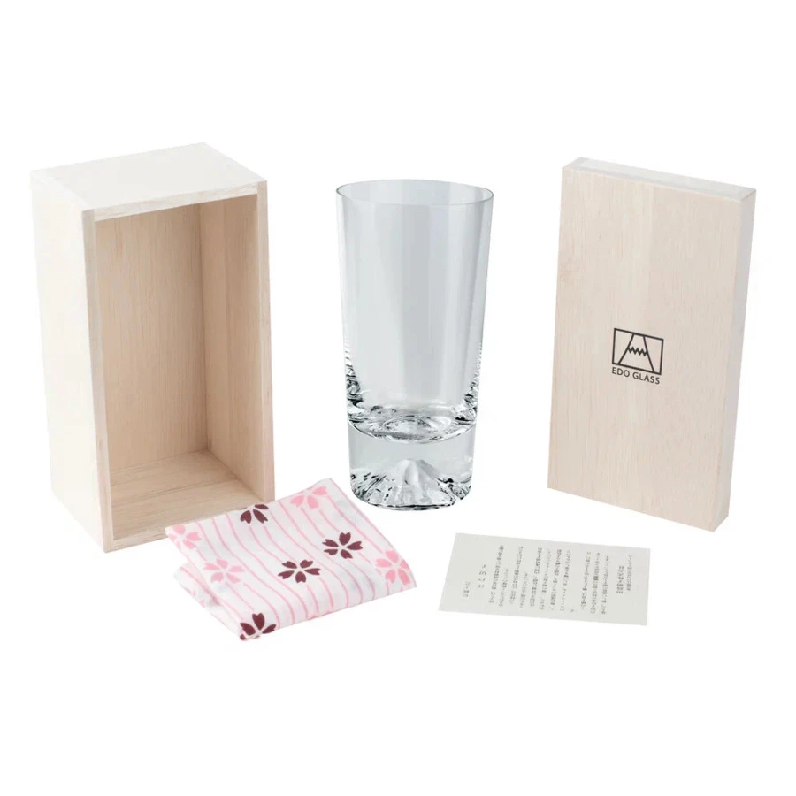 Стакан Tajima Glass Гора Фудзи 400 мл, стекло, деревянная коробка