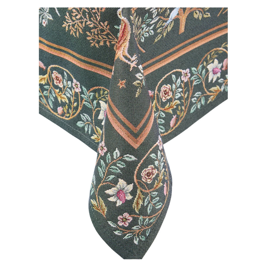 Скатерть квадратная Decor de table Рапсодия бирюза 100х100 см, гобелен