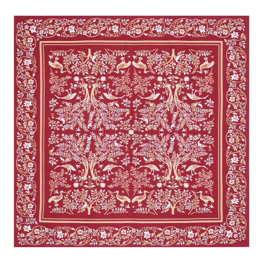 Скатерть квадратная Decor de table Рапсодия бордо 100х100 см, гобелен