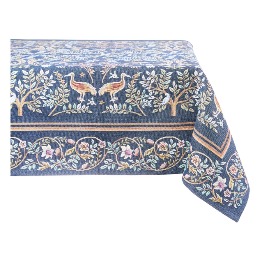 Скатерть квадратная Decor de table Рапсодия кобальт 100х100 см, гобелен