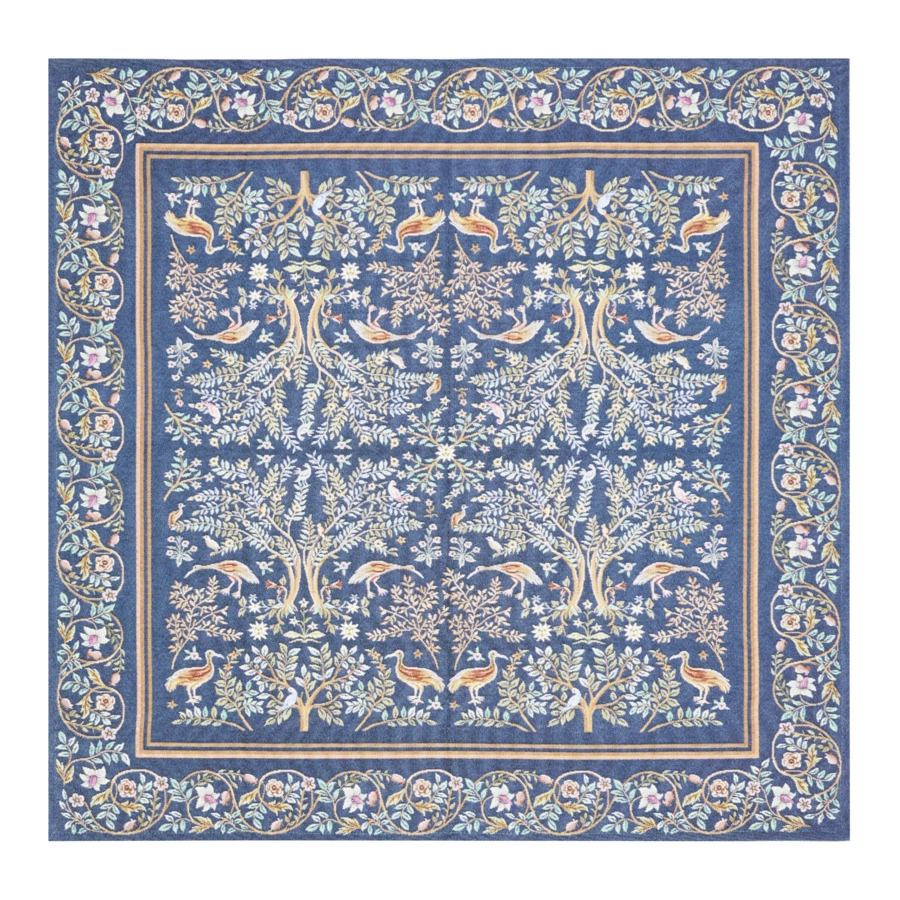 Скатерть квадратная Decor de table Рапсодия кобальт 100х100 см, гобелен