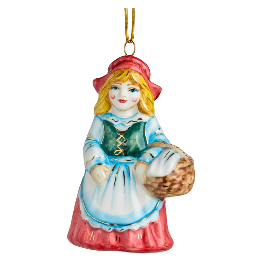 Игрушка елочная Лефортовский фарфор Красная шапочка 7х4,7х10,3 см, фарфор, ручная работа, п/к