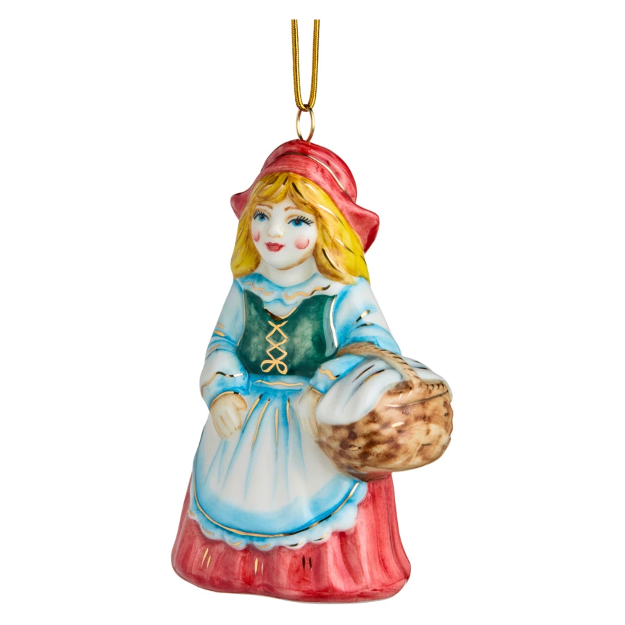 Игрушка елочная Лефортовский фарфор Красная шапочка 7х4,7х10,3 см, фарфор, ручная работа, п/к