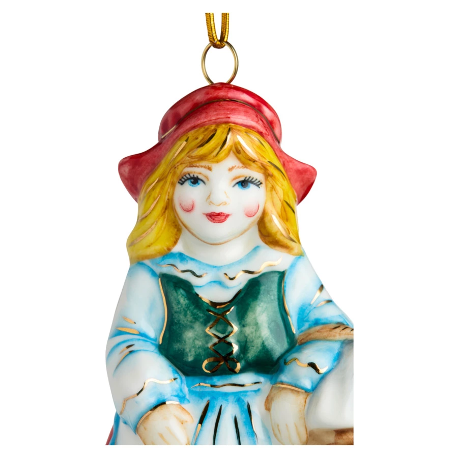 Игрушка елочная Лефортовский фарфор Красная шапочка 7х4,7х10,3 см, фарфор, ручная работа, п/к