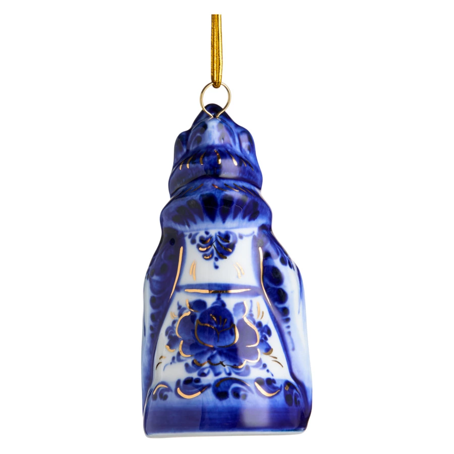 Игрушка елочная Лефортовский фарфор Снегурочка кобальт 4,5х4,5х9 см, фарфор, ручная работа, п/к