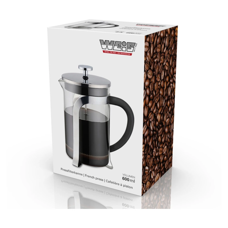 Френч-пресс Weis 600 мл, стекло боросиликатное