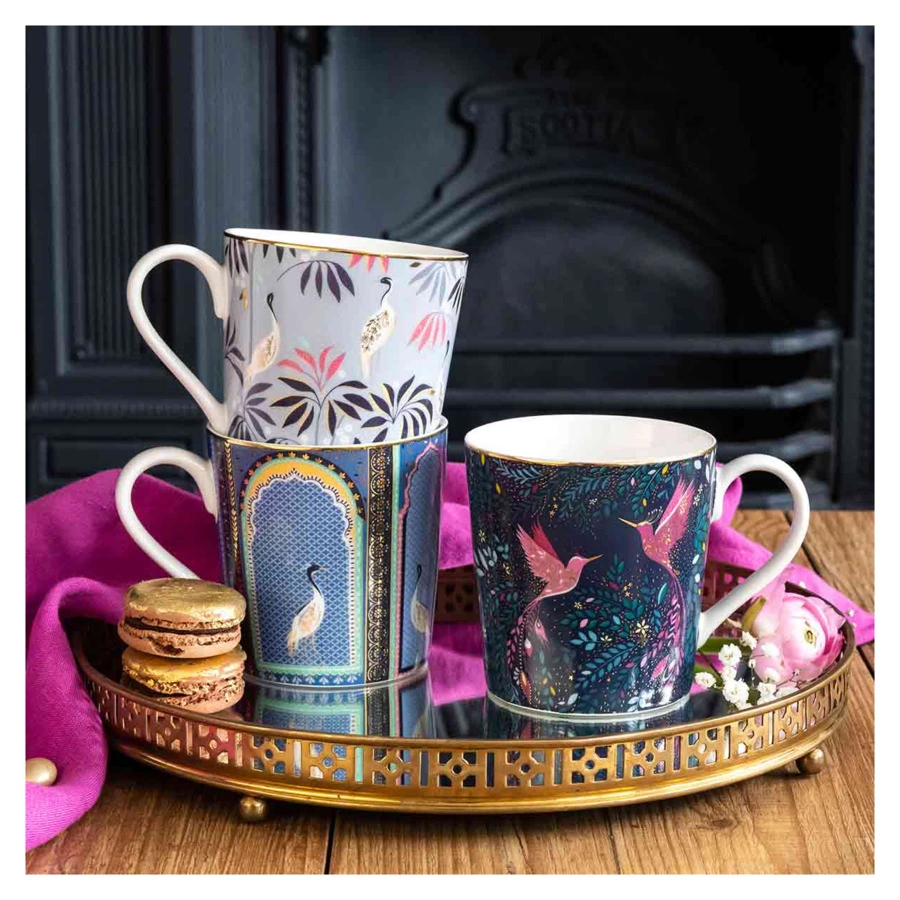 Кружка Portmeirion Сара Миллер Райская птичка-колибри 340 мл, фарфор, темно-синяя