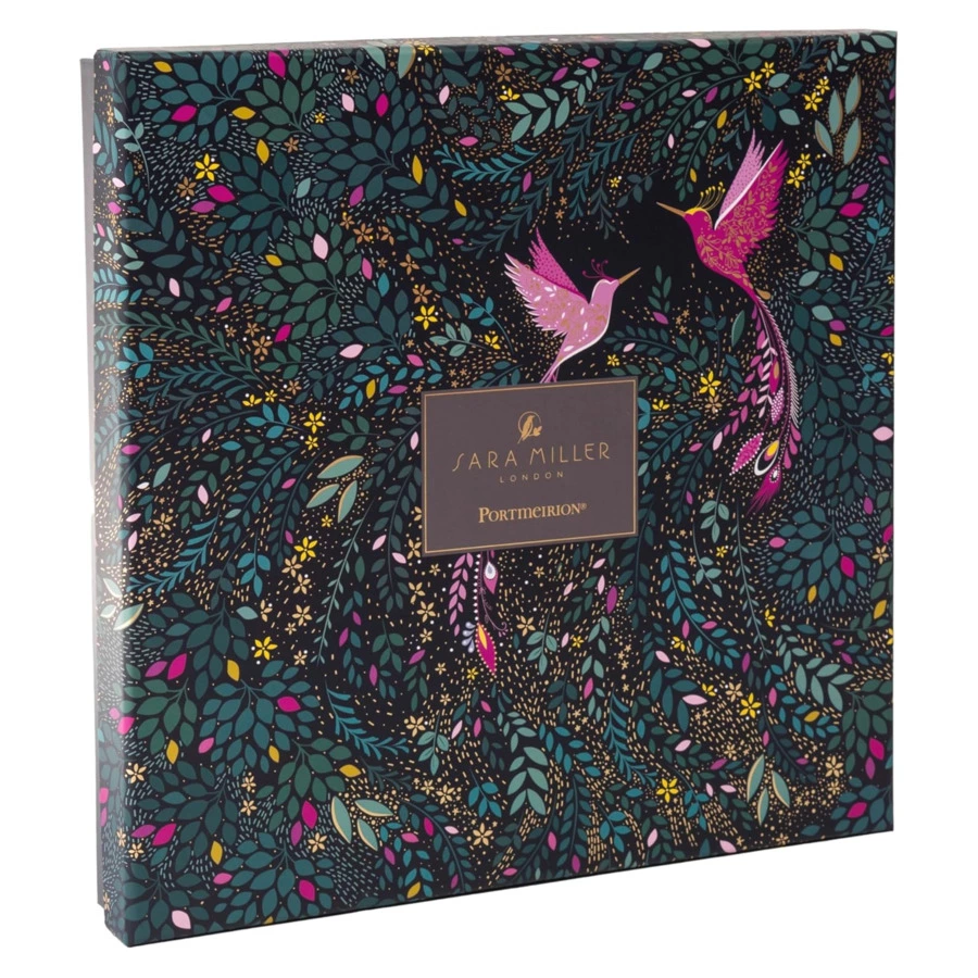 Тарелка закусочная Portmeirion Сара Миллер Райская птичка-колибри 22,8 см, фарфор, темно-синяя